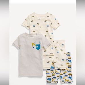 Old Navy Boys Construction 4 piece set Pajamas short sleeved 6T